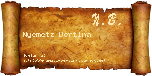 Nyemetz Bertina névjegykártya